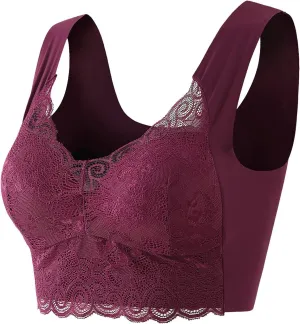 AMDBEL Bras for Women No Underwire, Women's Bras Plus Size Push Up Bralette Full Coverage Sexy Lace Bras Everyday Bras