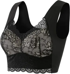 AMDBEL Bras for Women No Underwire, Women's Bras Plus Size Push Up Bralette Full Coverage Sexy Lace Bras Everyday Bras