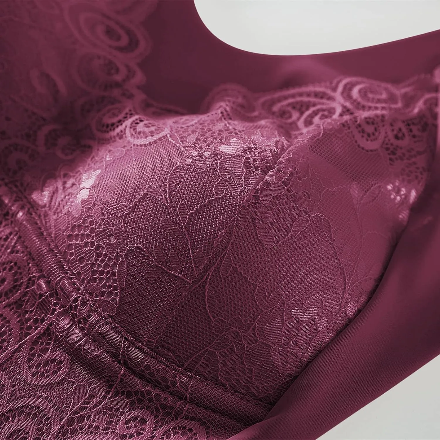 AMDBEL Bras for Women No Underwire, Women's Bras Plus Size Push Up Bralette Full Coverage Sexy Lace Bras Everyday Bras
