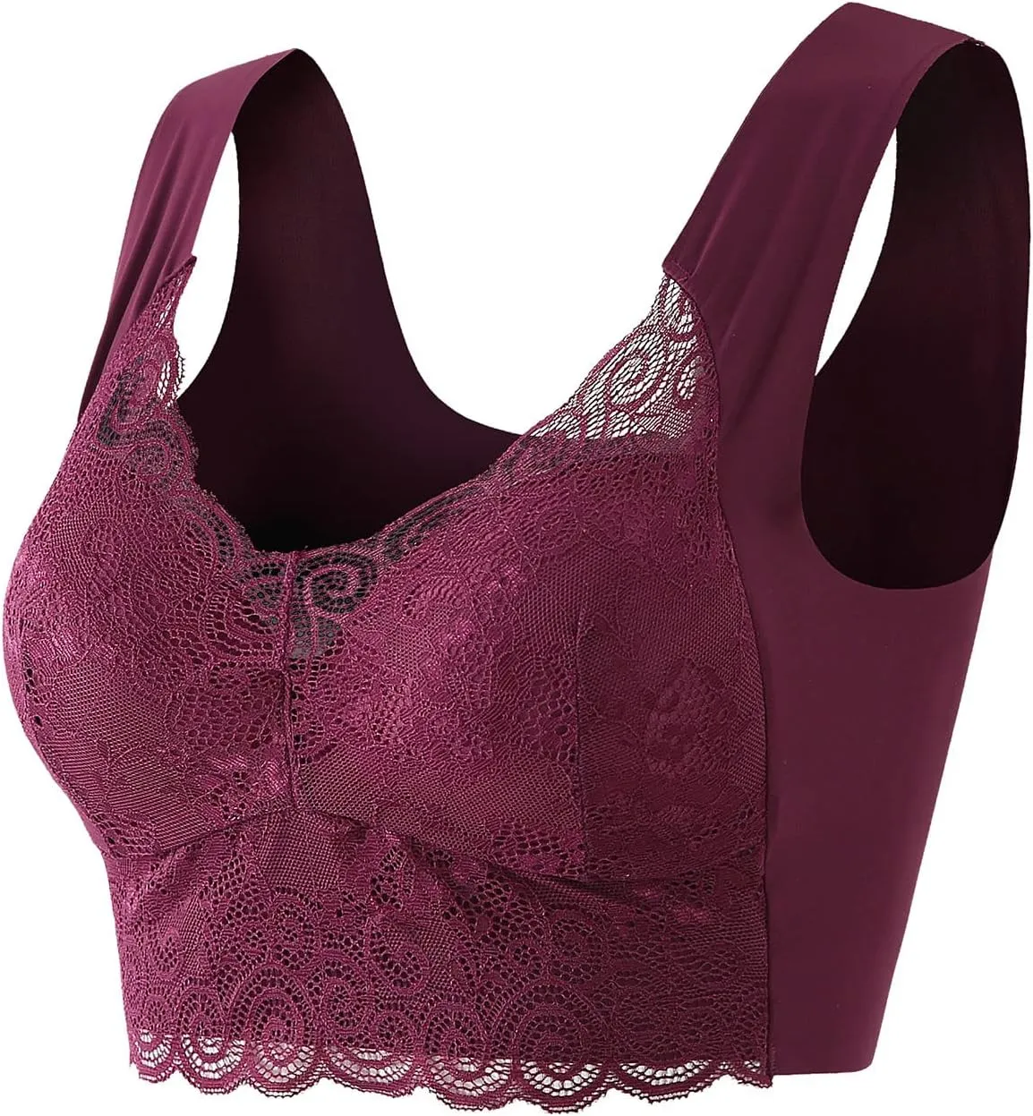 AMDBEL Bras for Women No Underwire, Women's Bras Plus Size Push Up Bralette Full Coverage Sexy Lace Bras Everyday Bras