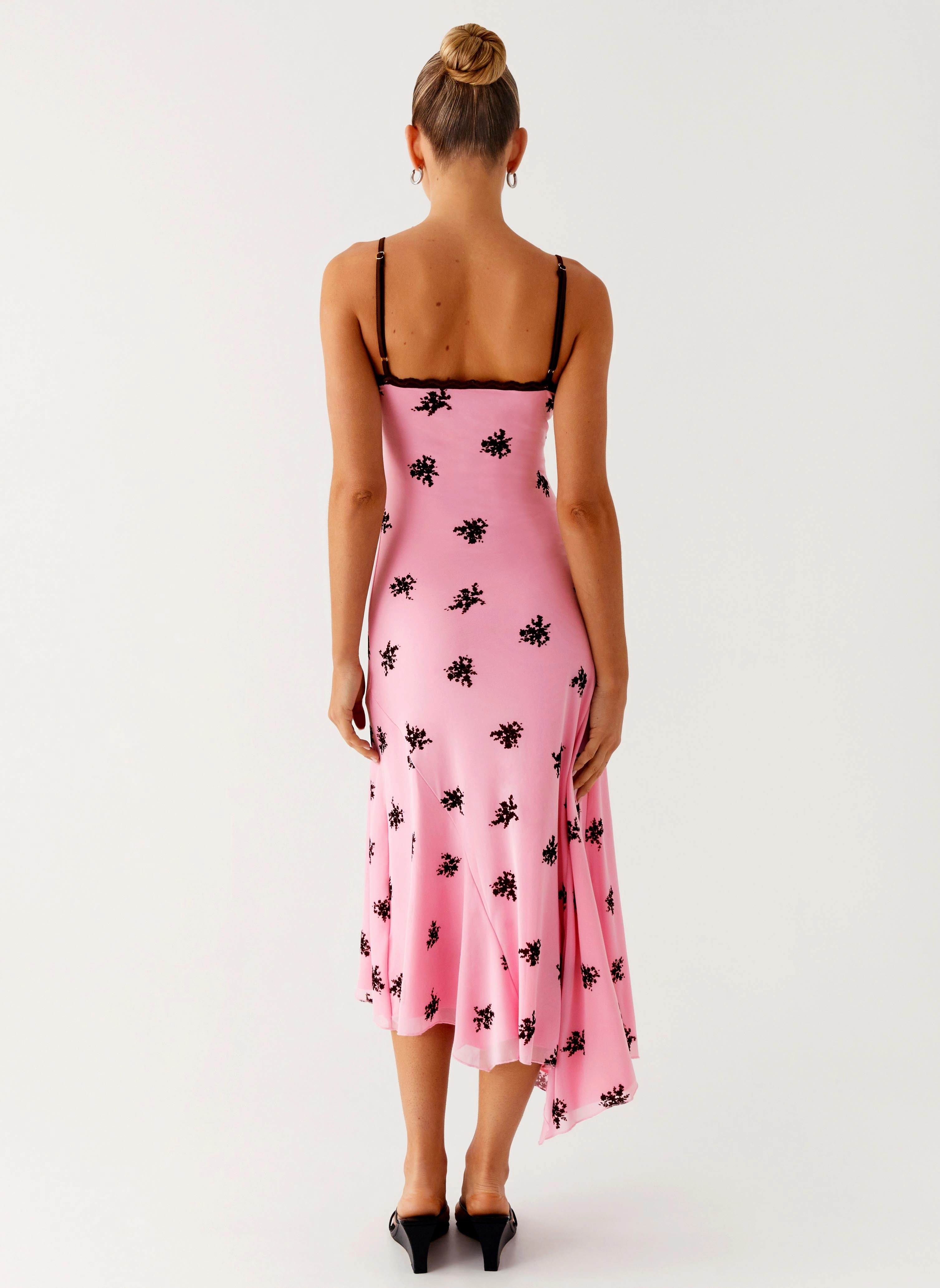 Amelia Midi Dress - Pink Button Chic Clean Style
