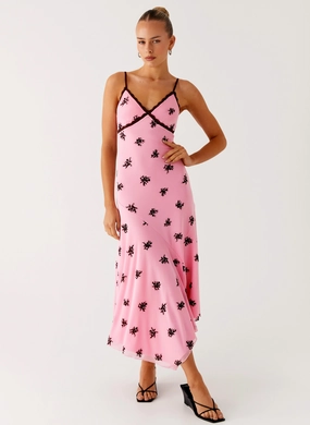 Amelia Midi Dress - Pink Skin Hug