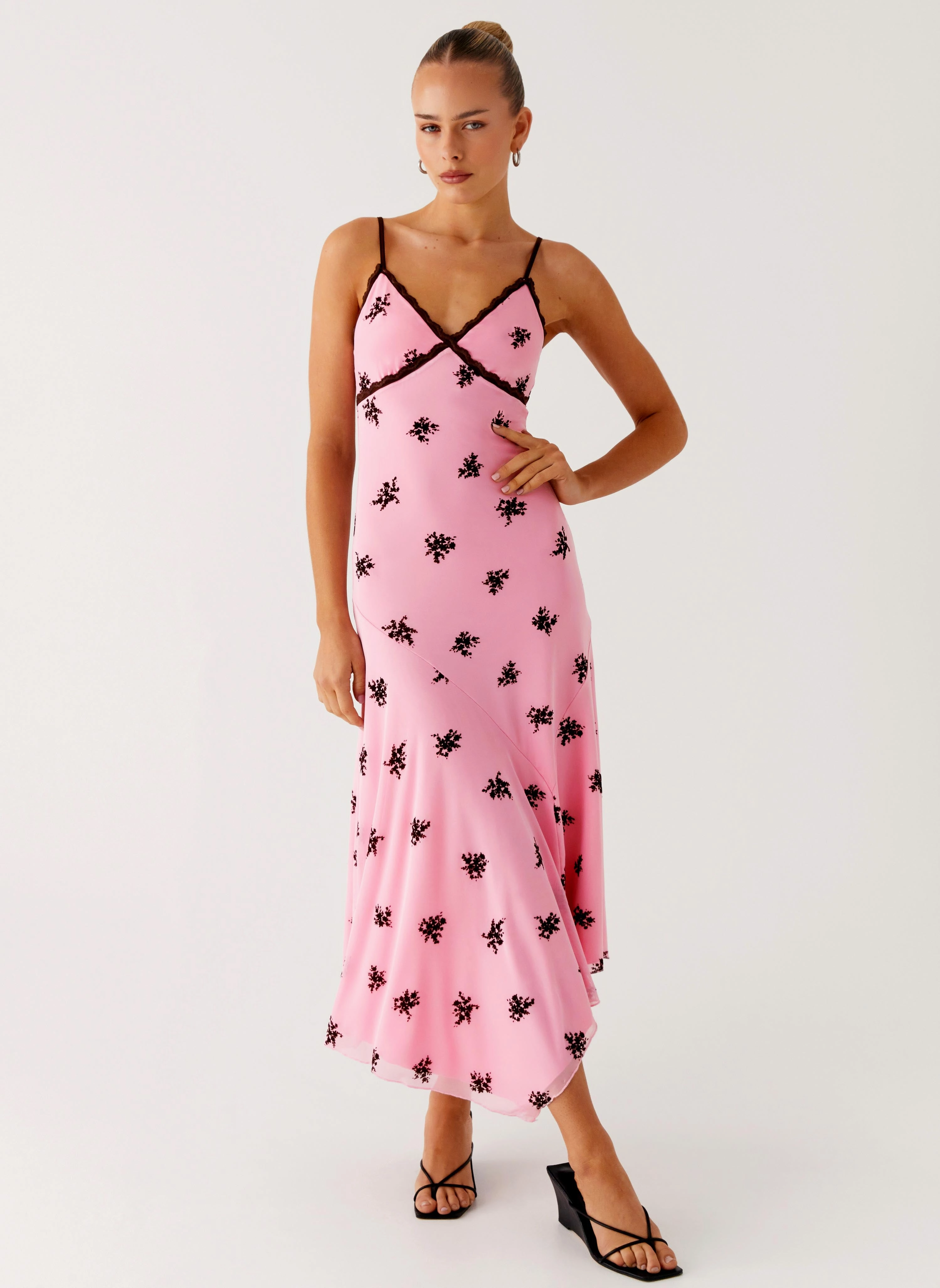 Amelia Midi Dress - Pink Skin Hug
