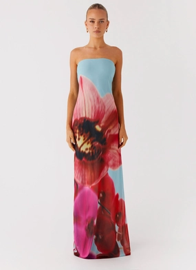 Texture Mood Chic Harmony Amelle Maxi Dress - Turquoise Bloom