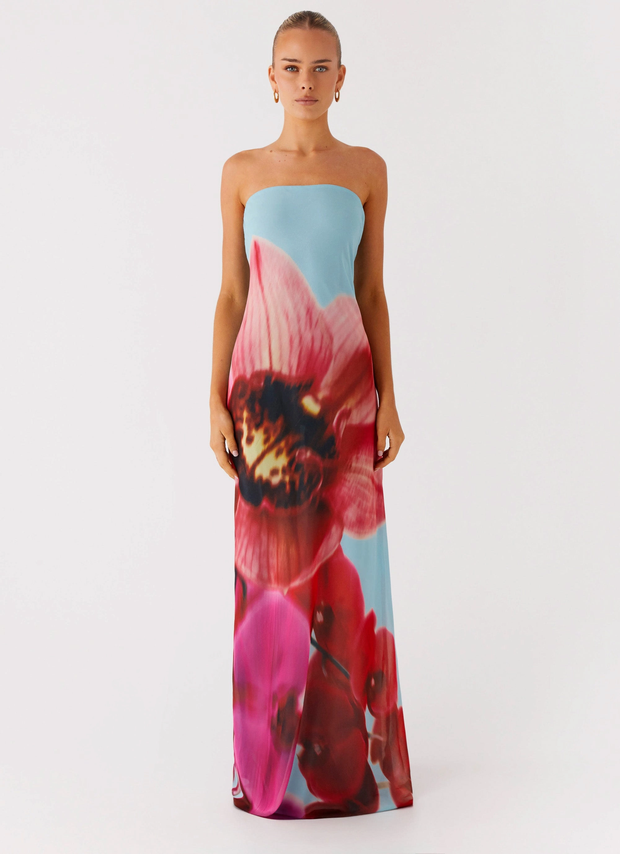 Texture Mood Chic Harmony Amelle Maxi Dress - Turquoise Bloom