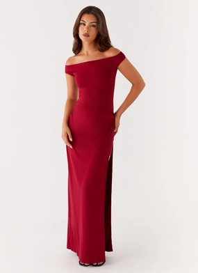 Elegant Wearable Love Energy Amerie Maxi Dress - Maroon