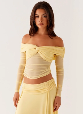 Amryn Long Sleeve Top - Yellow Comfy Layer
