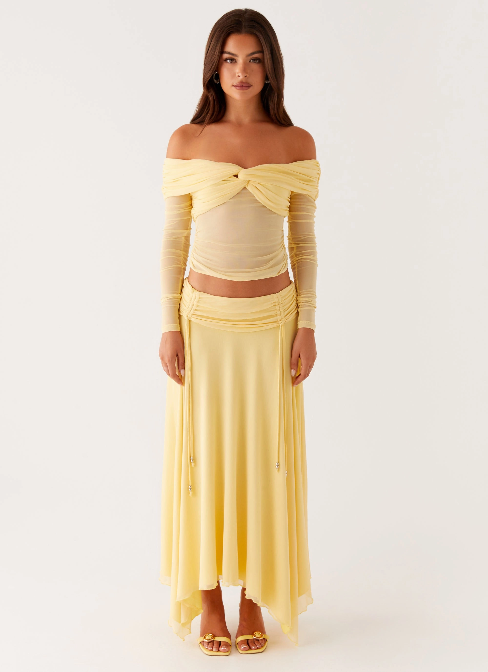 SweatAbsorbent DurableWeave Amryn Long Sleeve Top - Yellow
