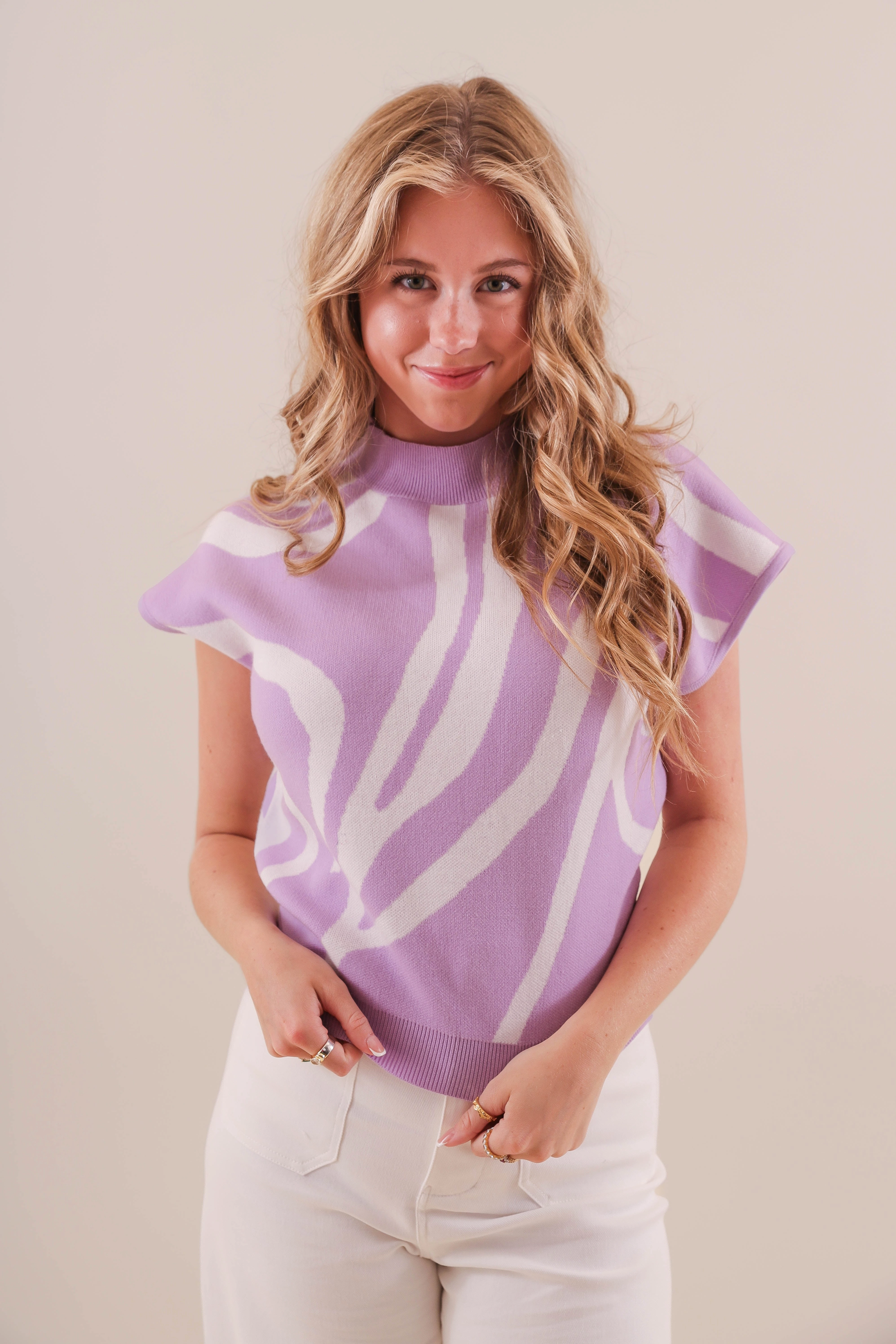 Classic Crewneck Design All-Purpose An Abstract Thought Sweater-Lilac