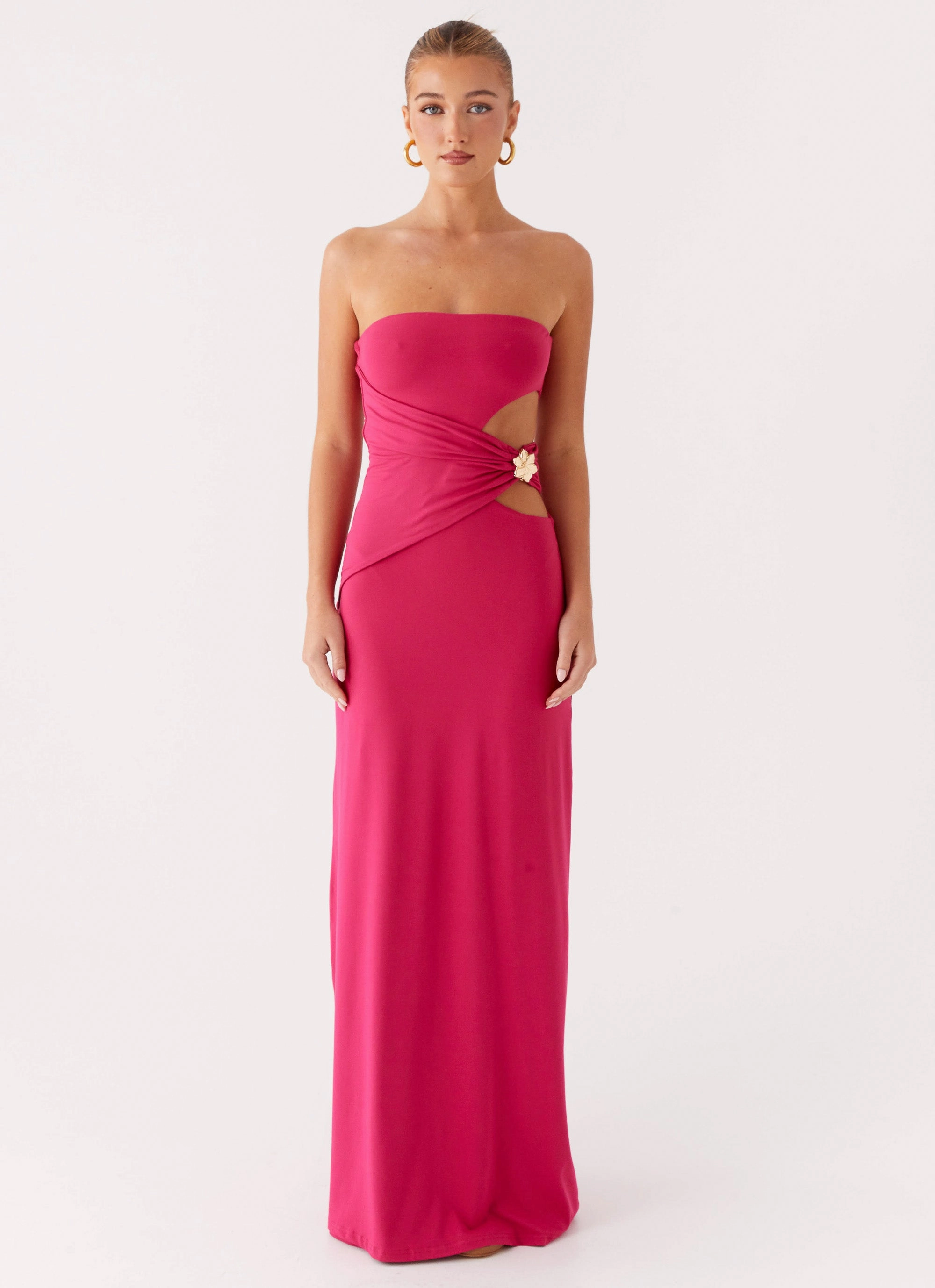 Anetta Maxi Dress - Fuchsia Airy Movement Casual-Look