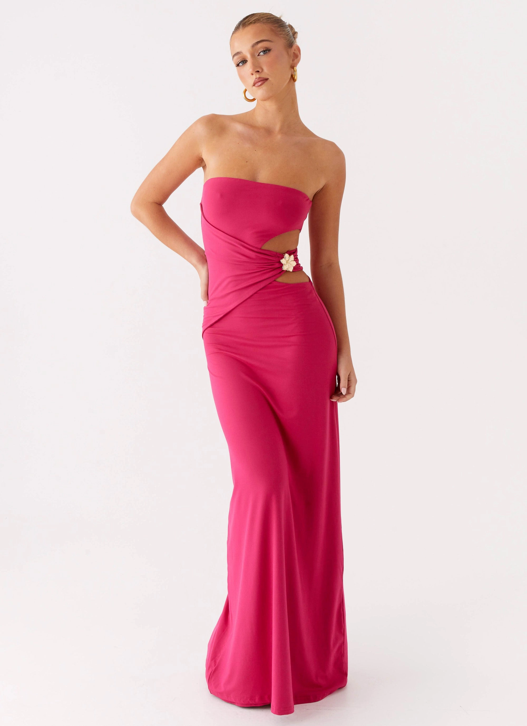 Light Volume Anetta Maxi Dress - Fuchsia