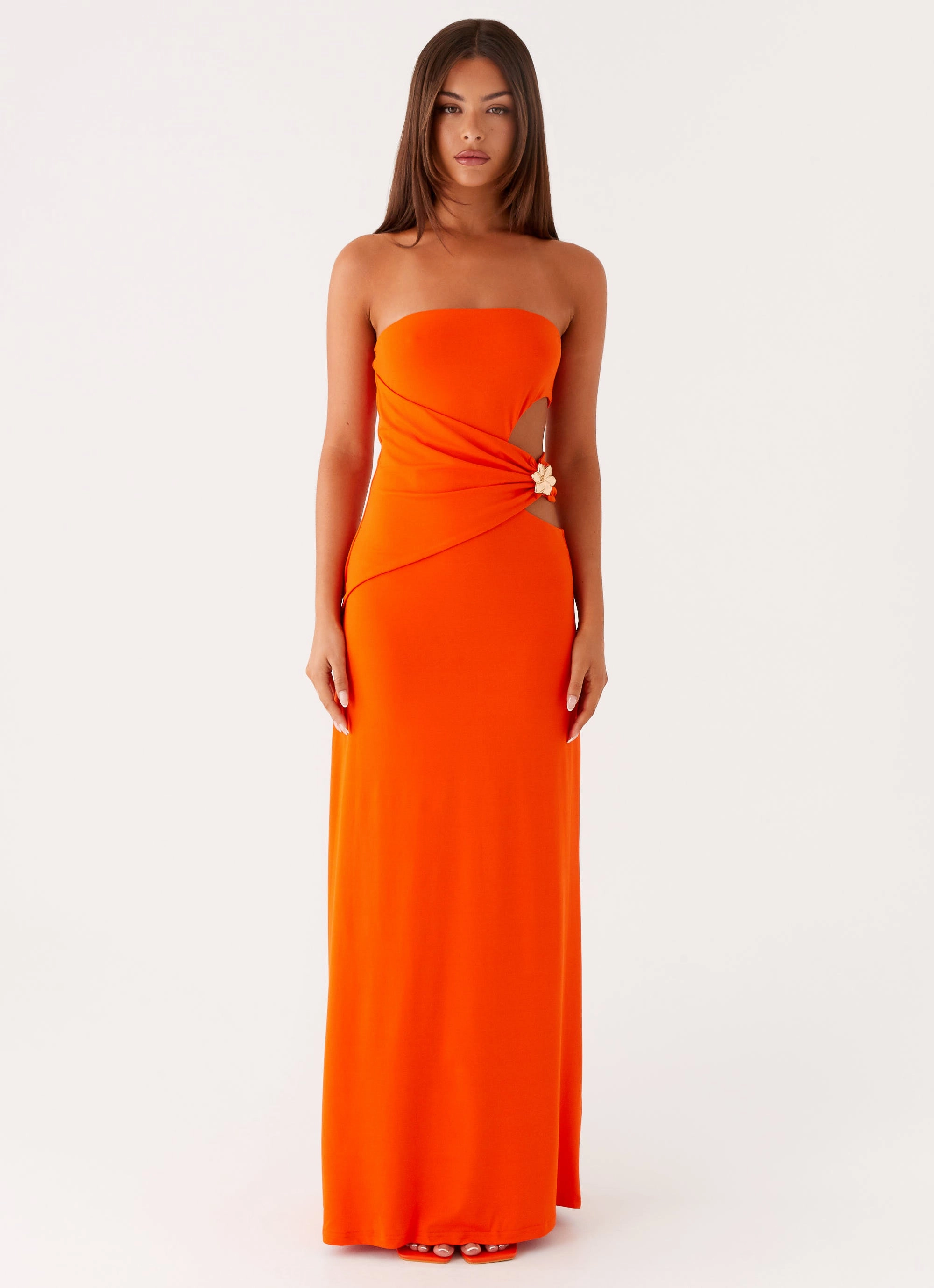 Anetta Maxi Dress - Orange Polished Style Elegant brunch outfit