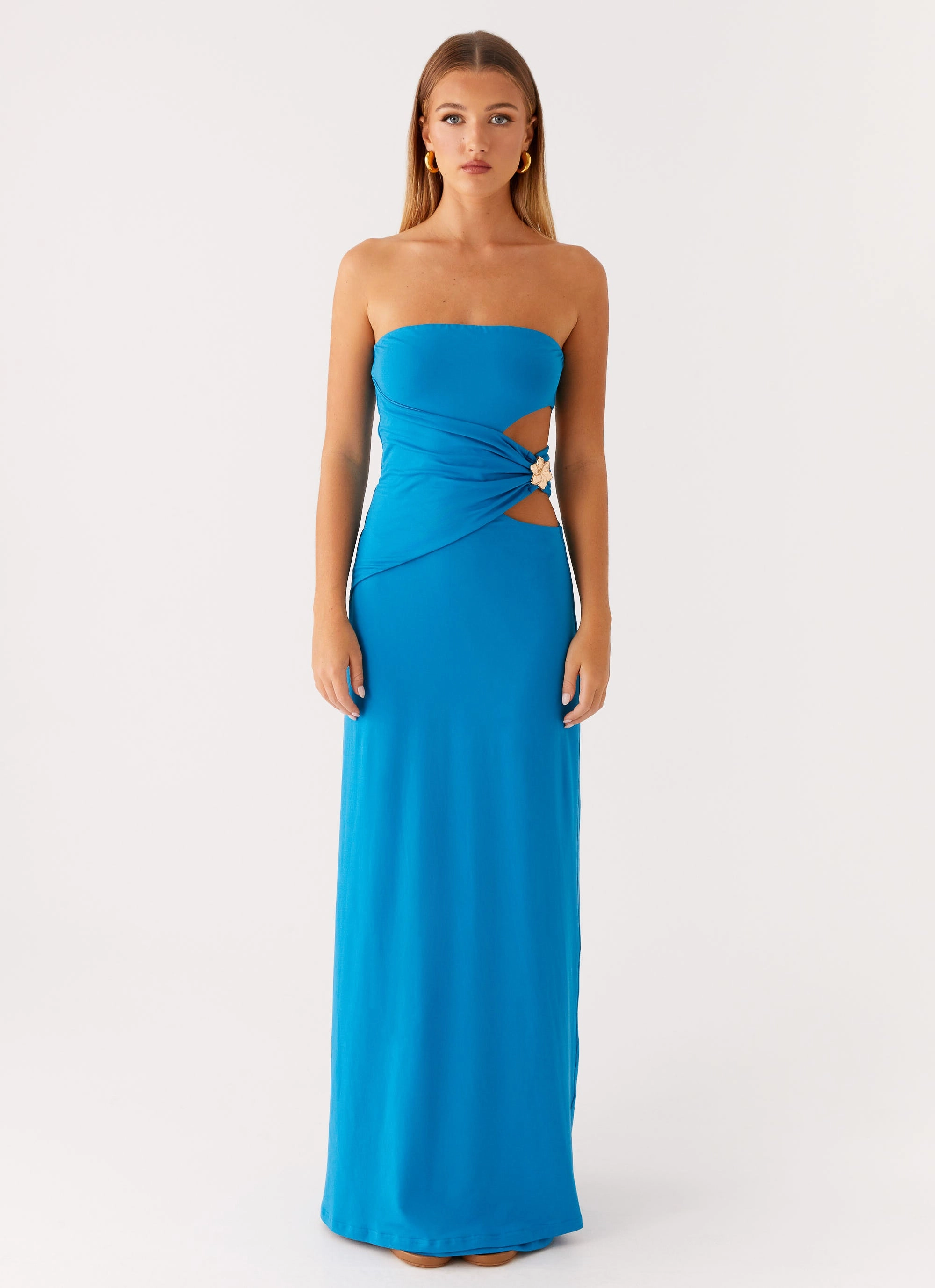Pink Glow Anetta Maxi Dress - Royal Blue