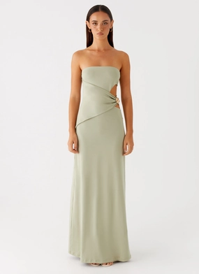 Timeless Waistband Fit Anetta Maxi Dress - Sage