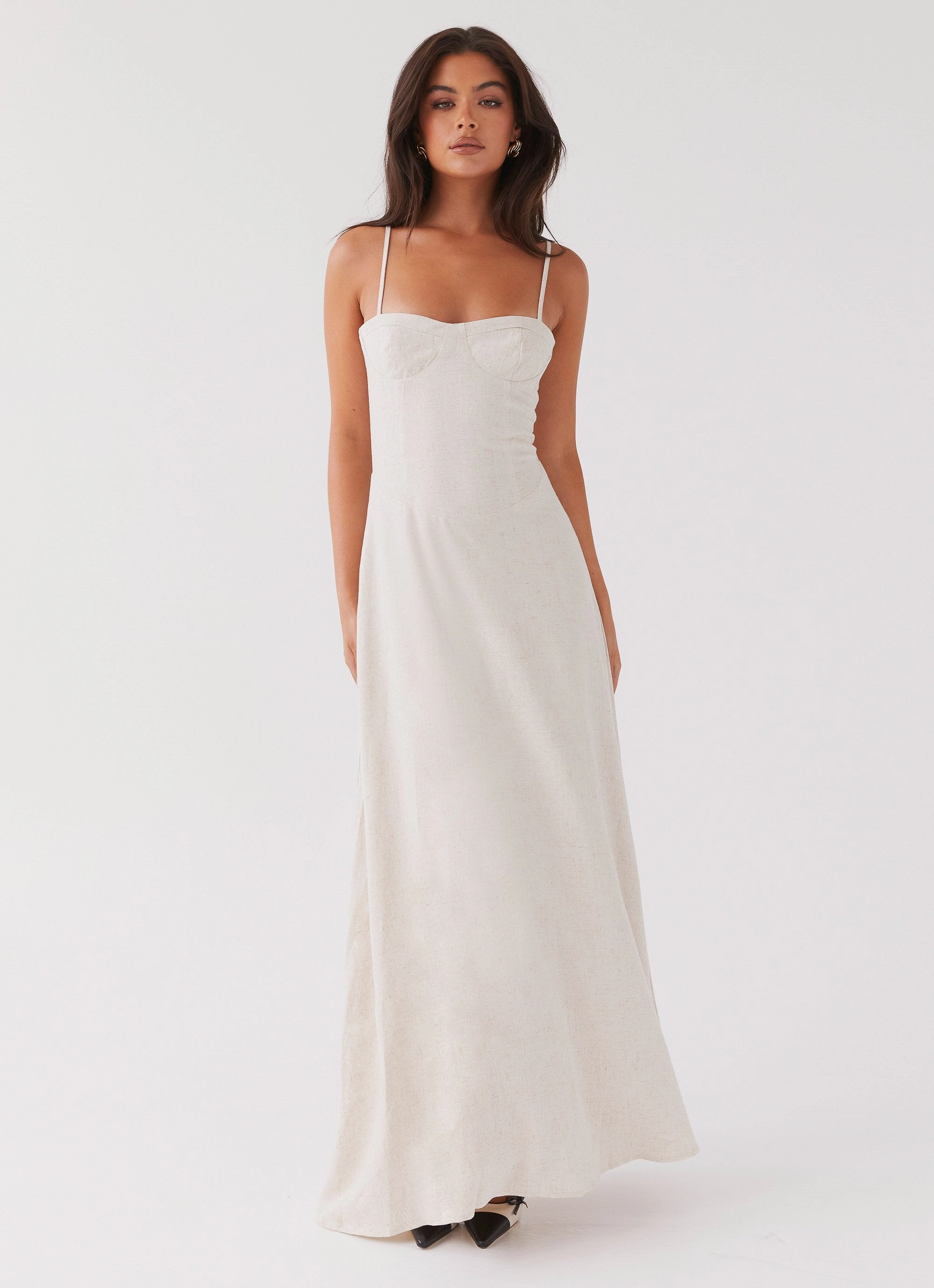 Angelina Linen Maxi Dress - Oatmeal Versatile Piece