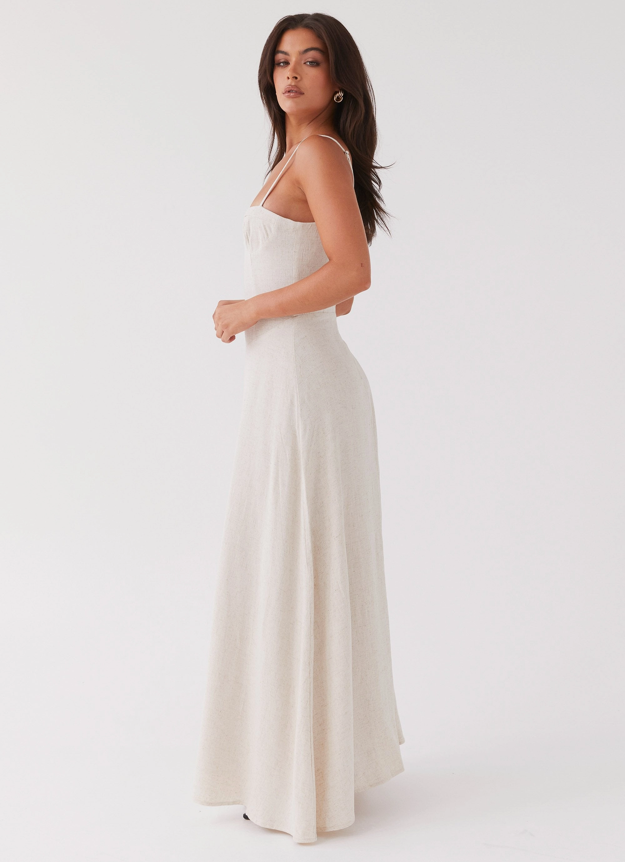 All-Occasion Look Angelina Linen Maxi Dress - Oatmeal
