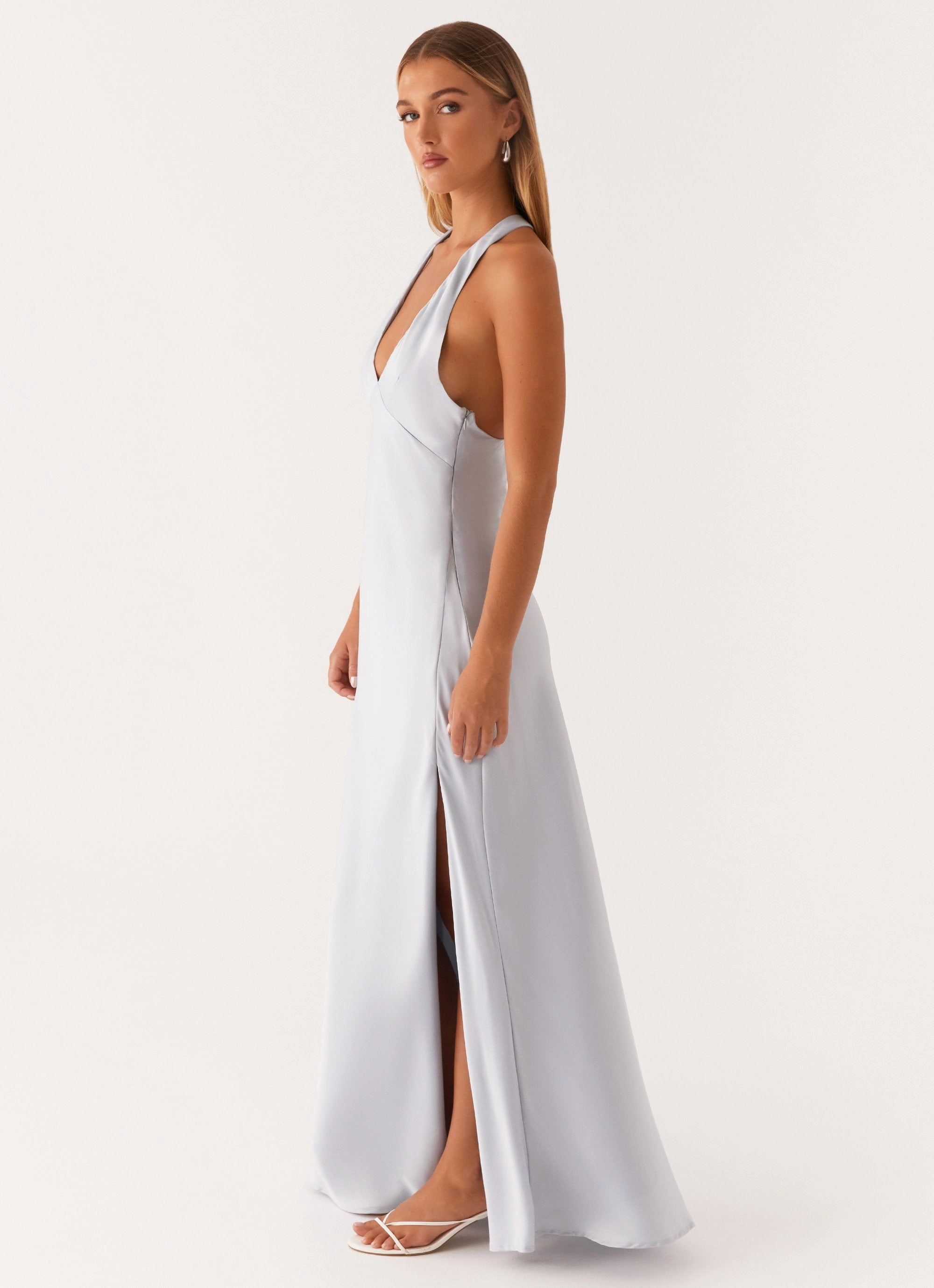 velvet feel Angie Maxi Dress - Blue