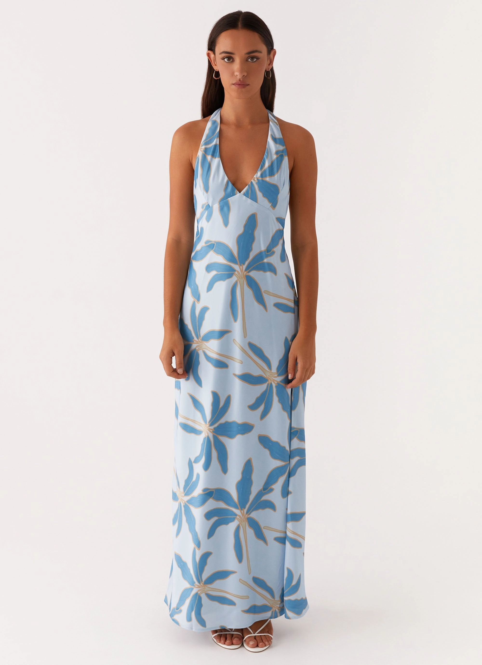 Angie Maxi Dress - Opulent Blue Smooth Shape Delicate Tone