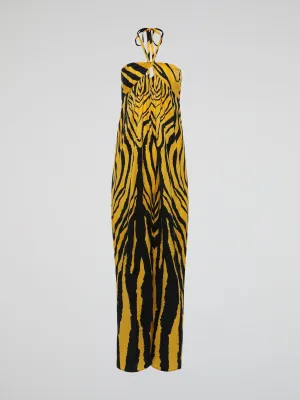 Animal Print Halter Neck Jumpsuit
