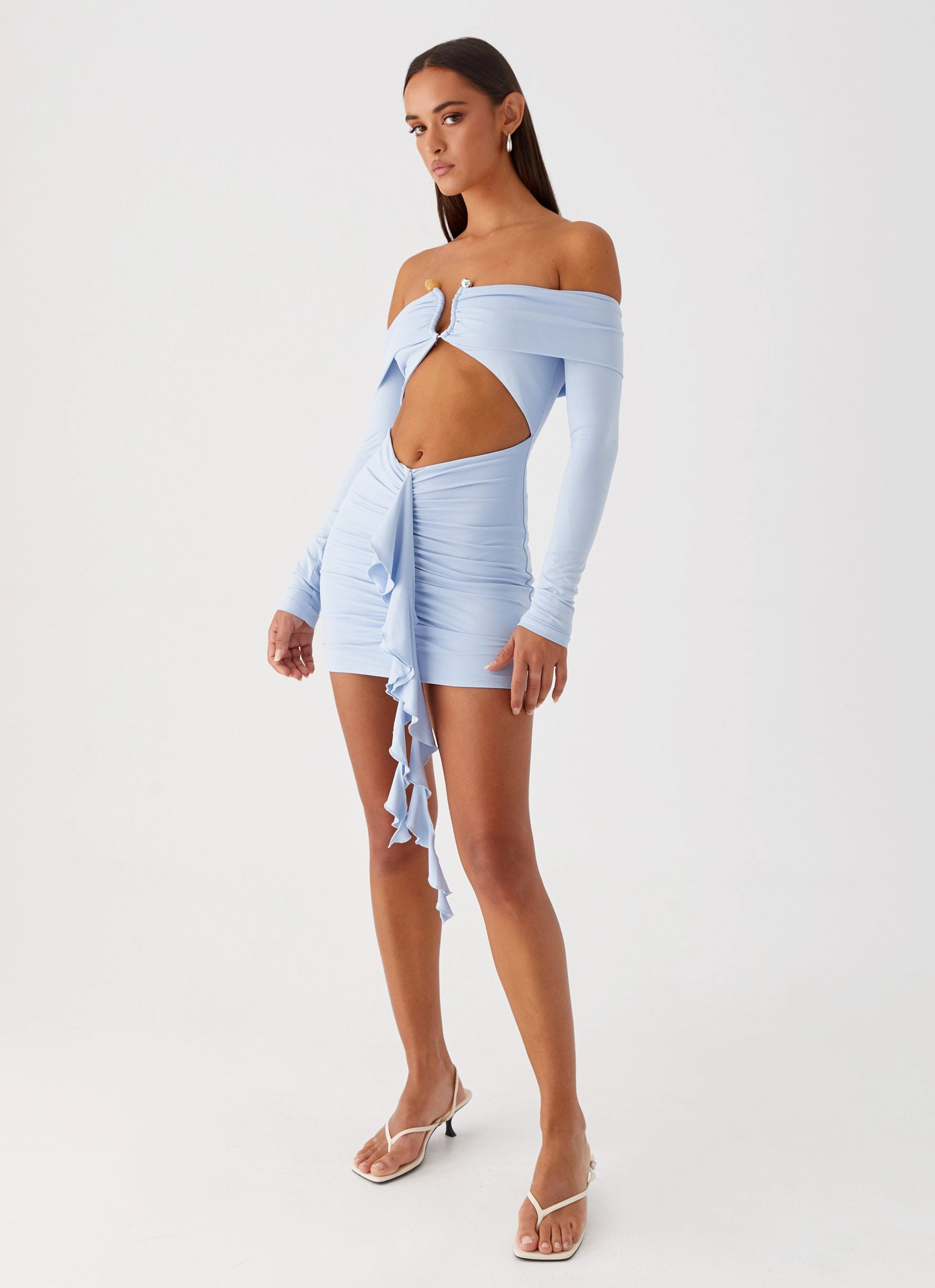 Aniston Mini Dress - Blue Belted-Style