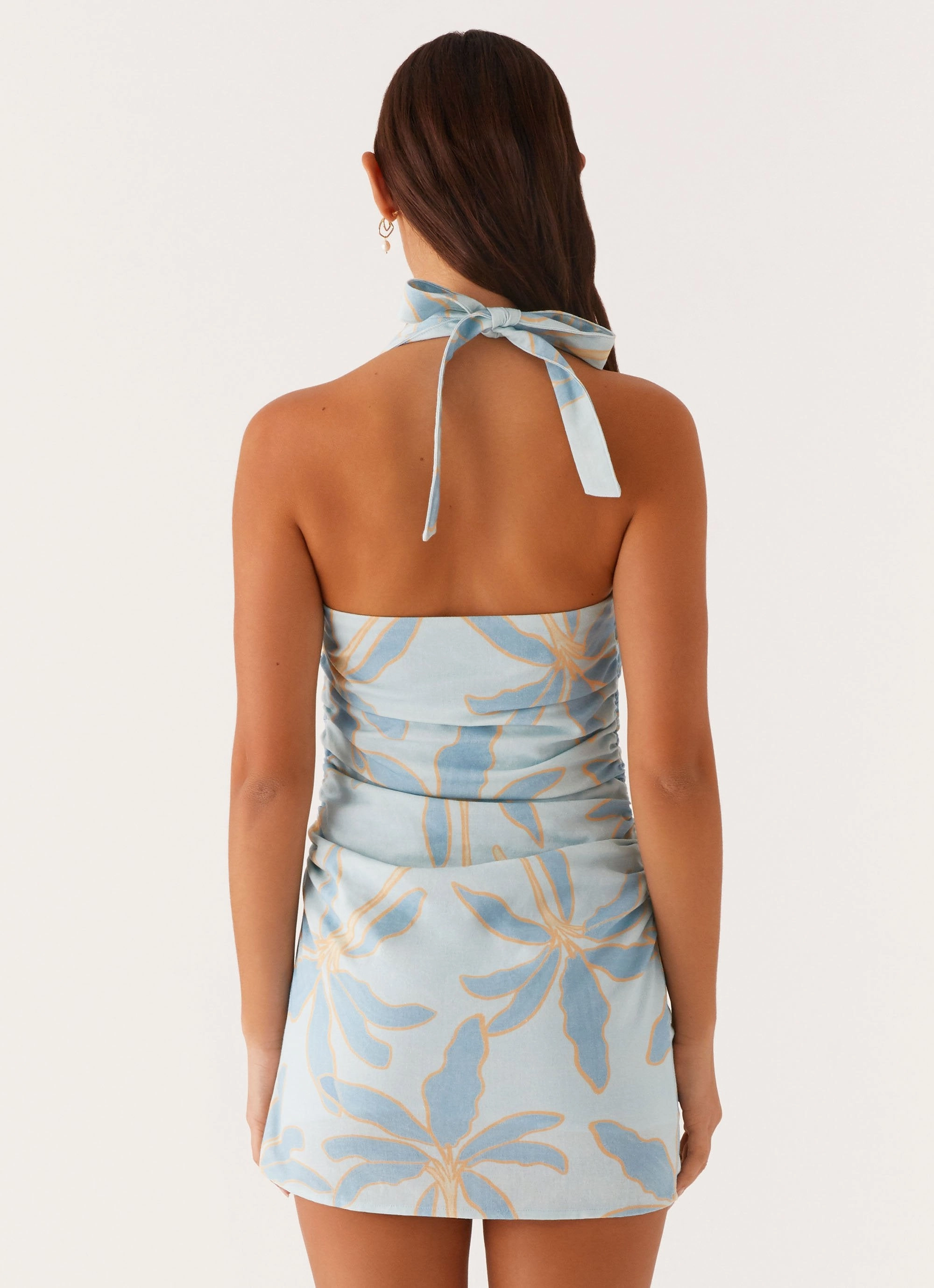 Perfect Layers Perfect Cut Annalissa Linen Mini Dress - Opulent Blue
