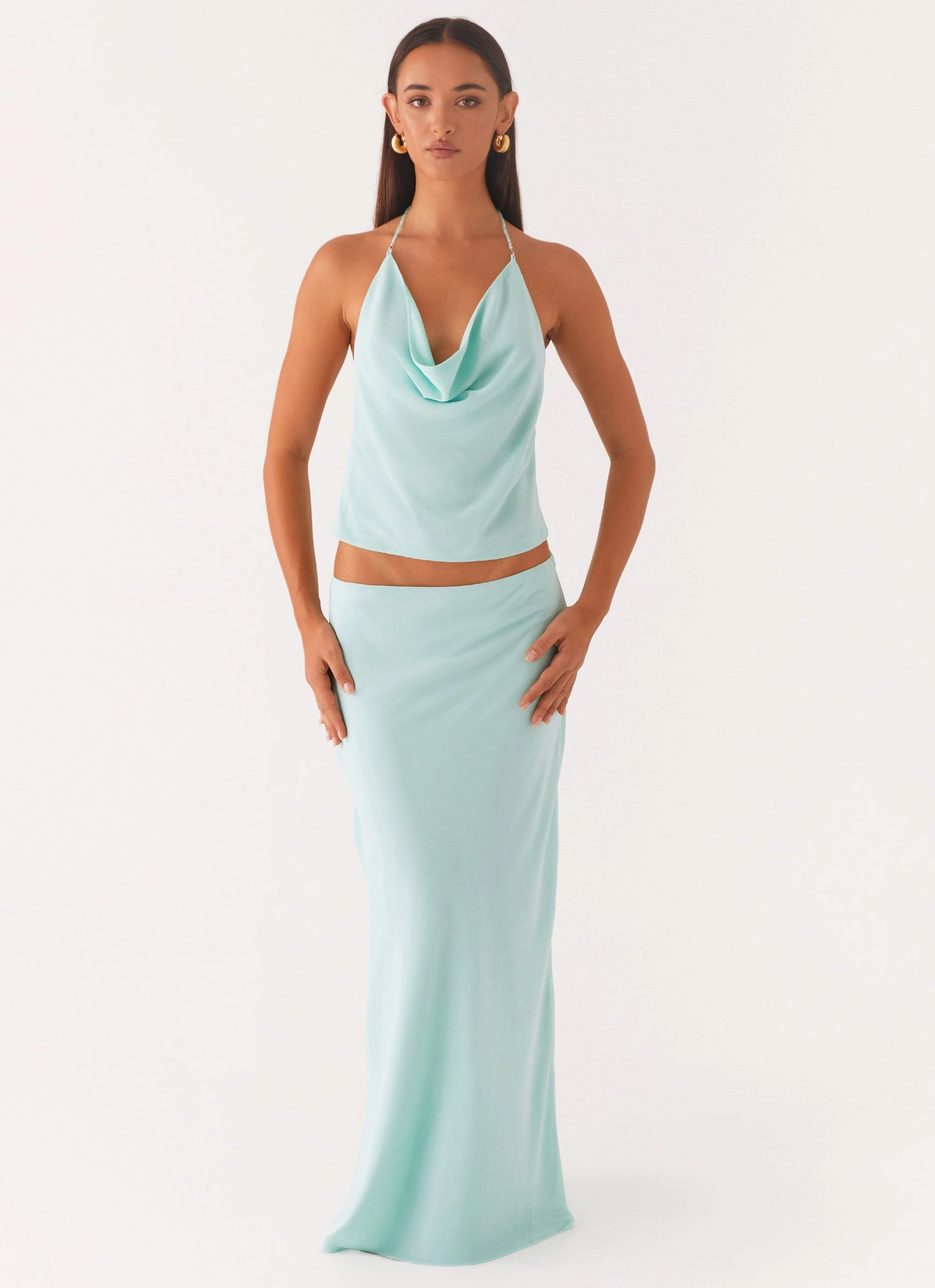 Chic Appeal Everyday Ease Another Life Chiffon Maxi Skirt - Pale Blue