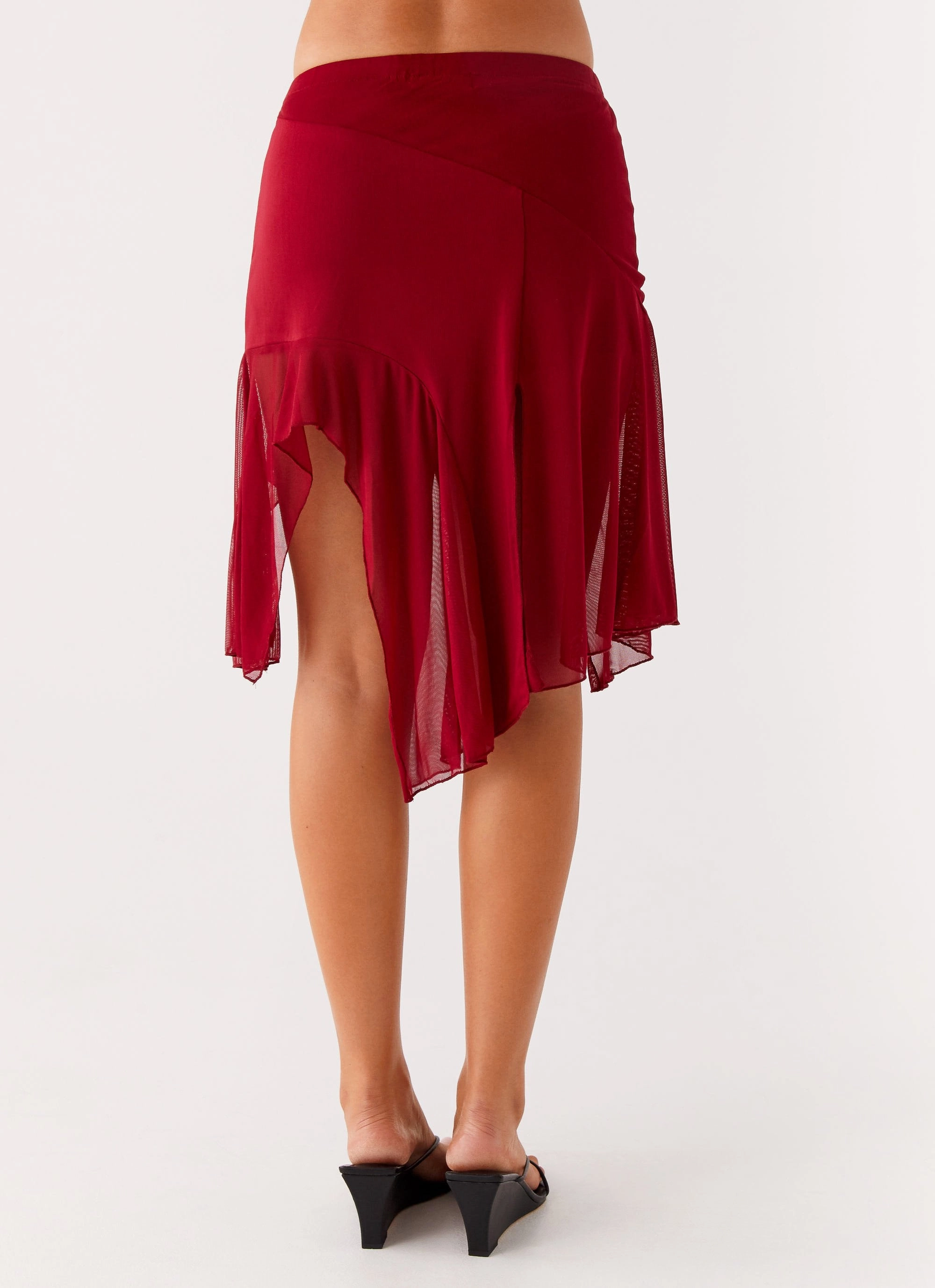 Ready For Action Stable Shape Anthea Mesh Midi Skirt - Red