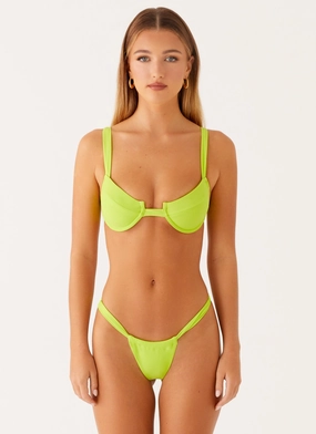 Airlie Scrunch Bikini Bottoms - Sunny Lime UltraStretch