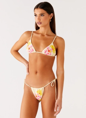 Lissy Bikini Bottoms - Yellow Flower recreation Layered Ventilation System