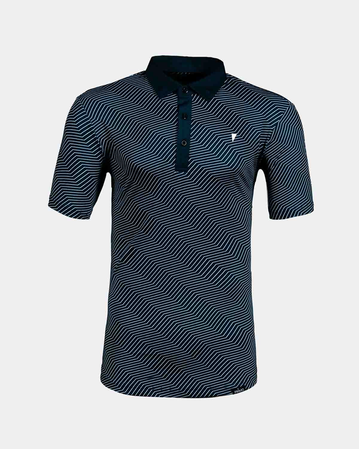 Ethically Sourced Material Odor Resistant Navy Chevron Classic Polo