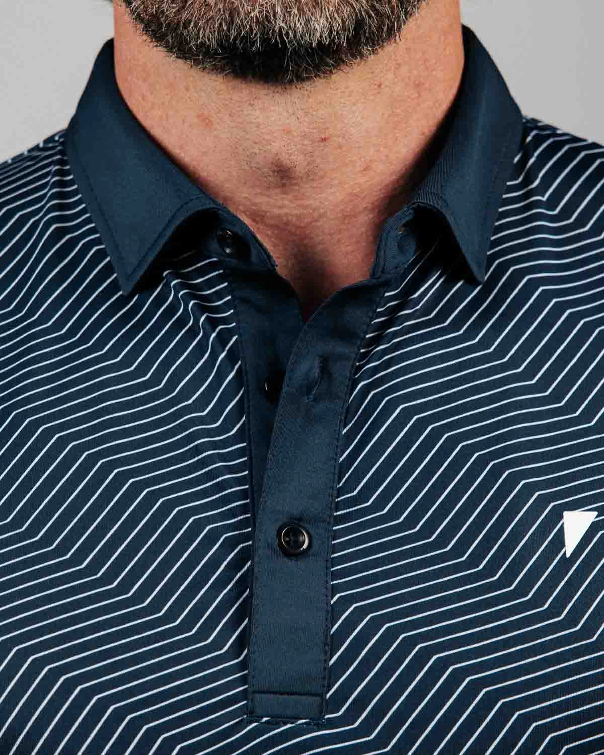 ConvertibleSleeves SlimFit Navy Chevron Classic Polo