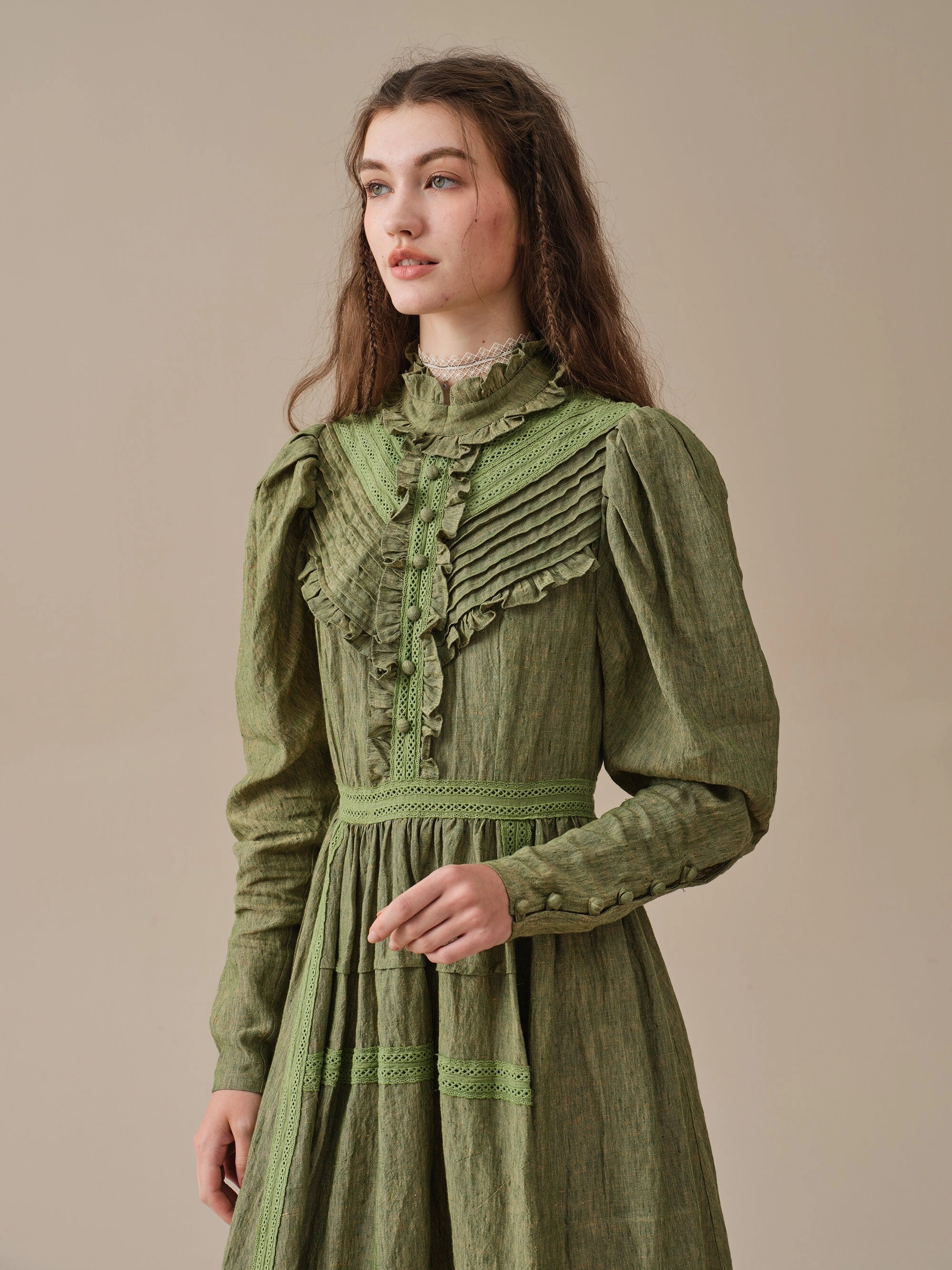 MARY 18 | VINTAGE LINEN DRESS GOWN AbrasionResistantPanels