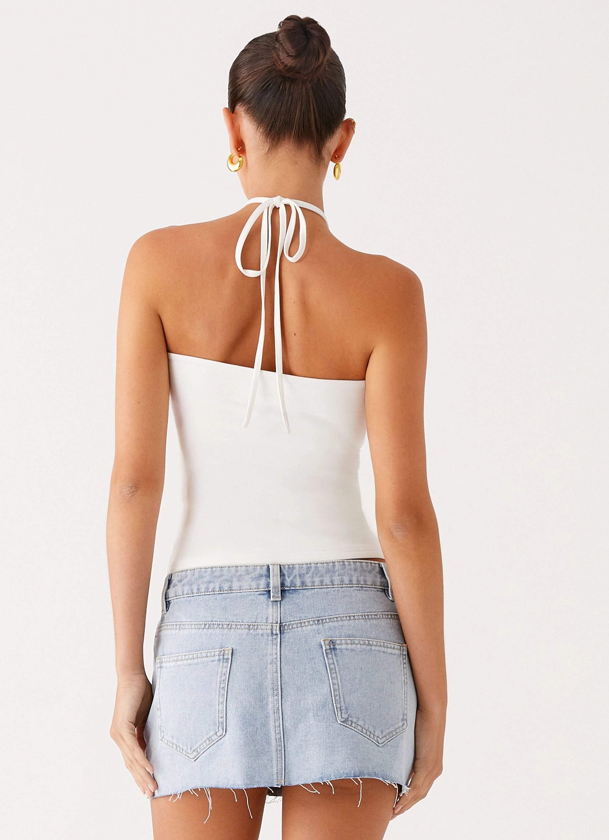 wrinkle free Kamen Low Rise Mini Skirt - Light Denim