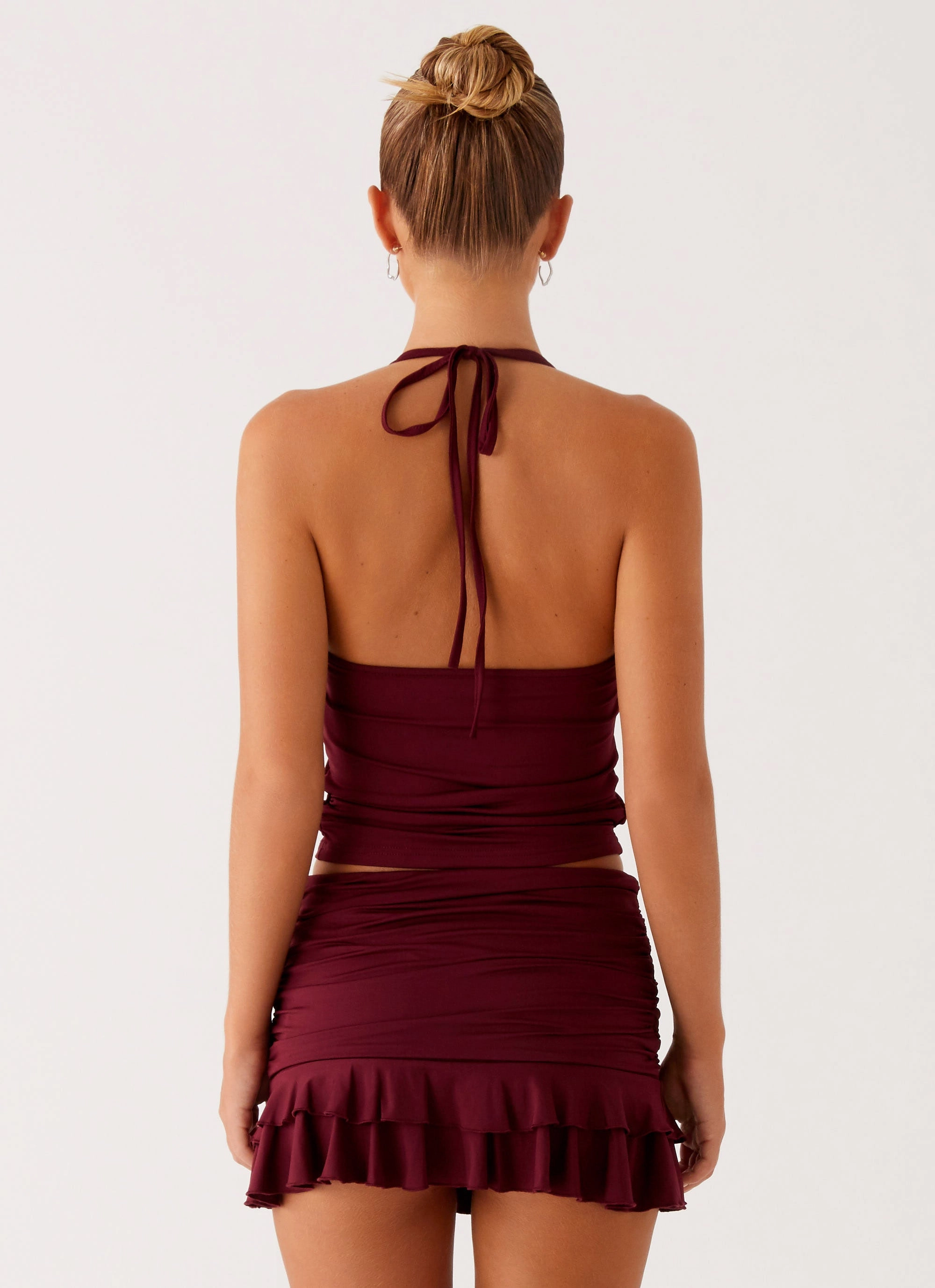 Bernie Halter Top - Raspberry Wine Anti Pill Finish FadeResistant Dye