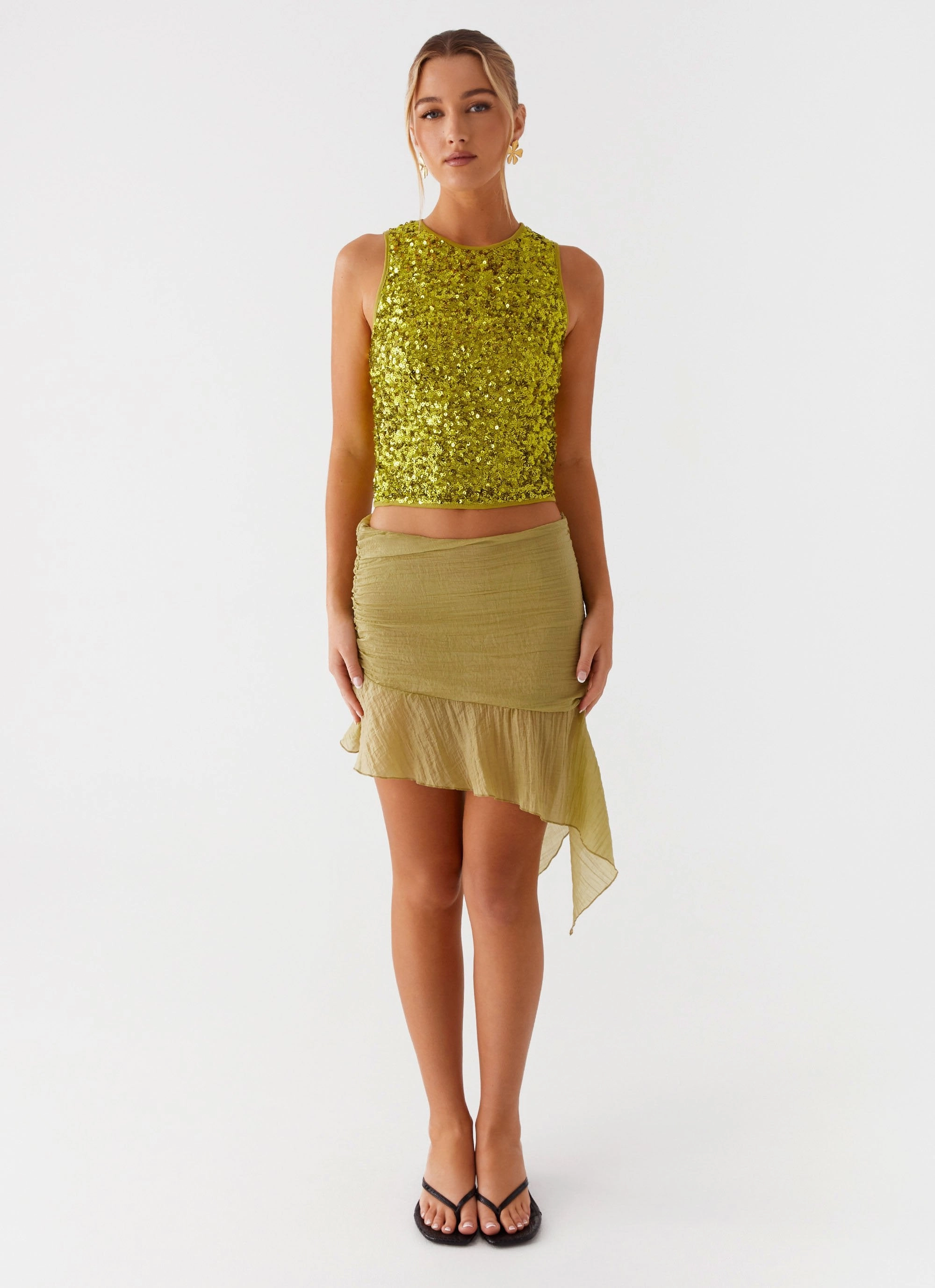 Harmonies Mini Skirt - Green Casual Active Wear