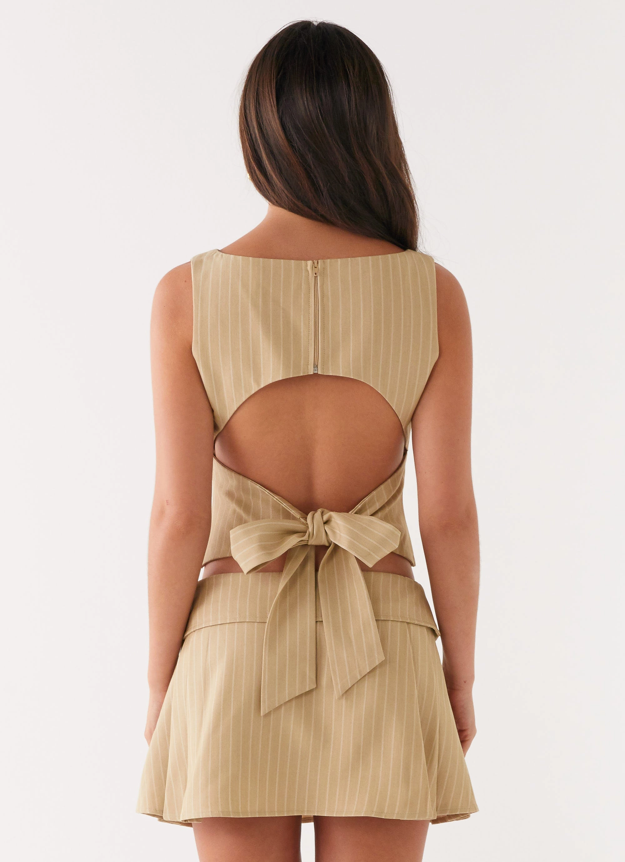 Moisture Wicking Technology Miki Top - Beige Stripe