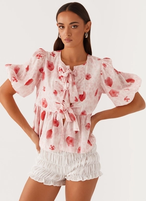 Garment Washed Finish Fitted Design Western Wind Tie Top - Rose Leopard