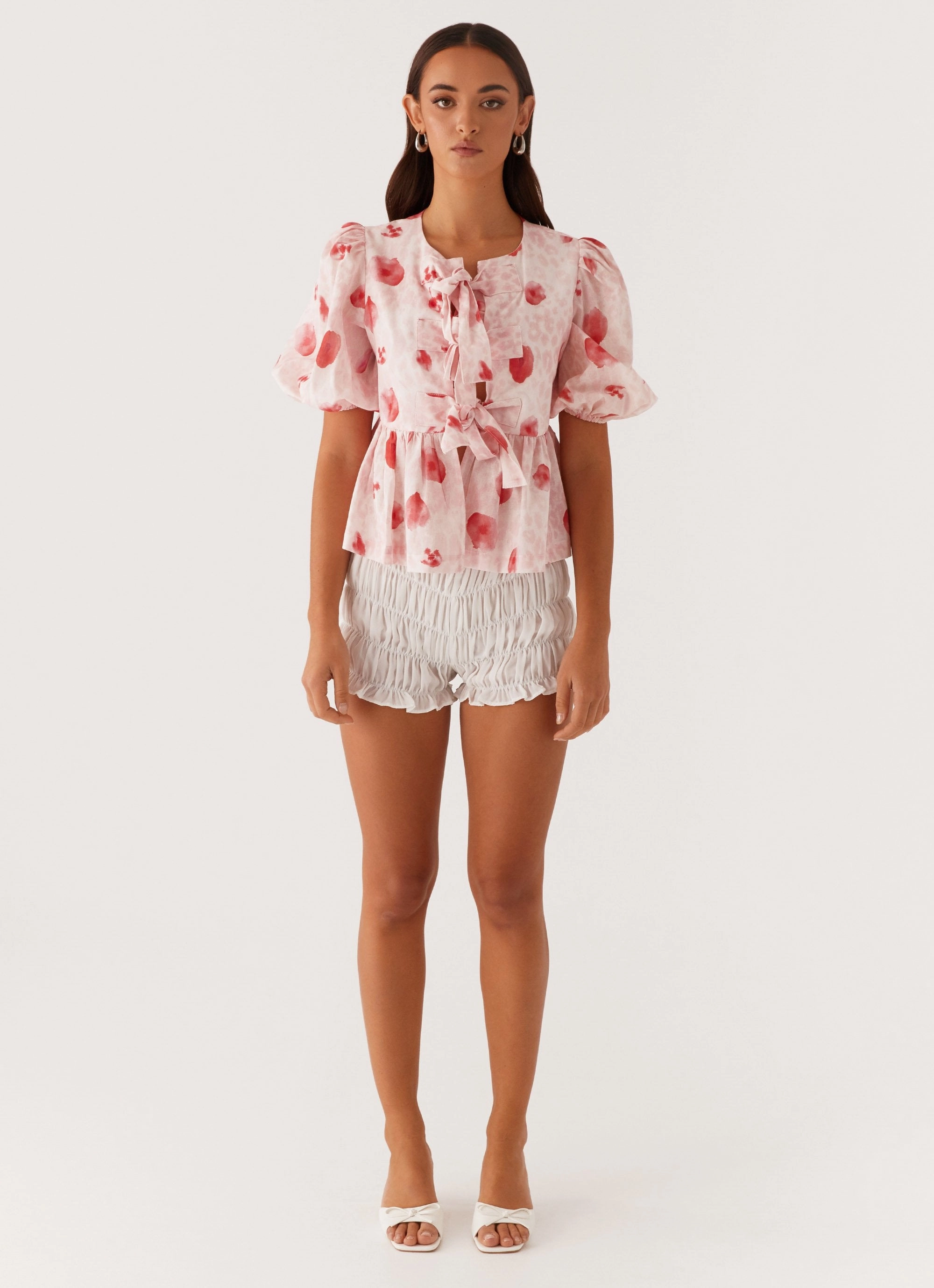 CompressionSupportWeave High Neck Design Western Wind Tie Top - Rose Leopard