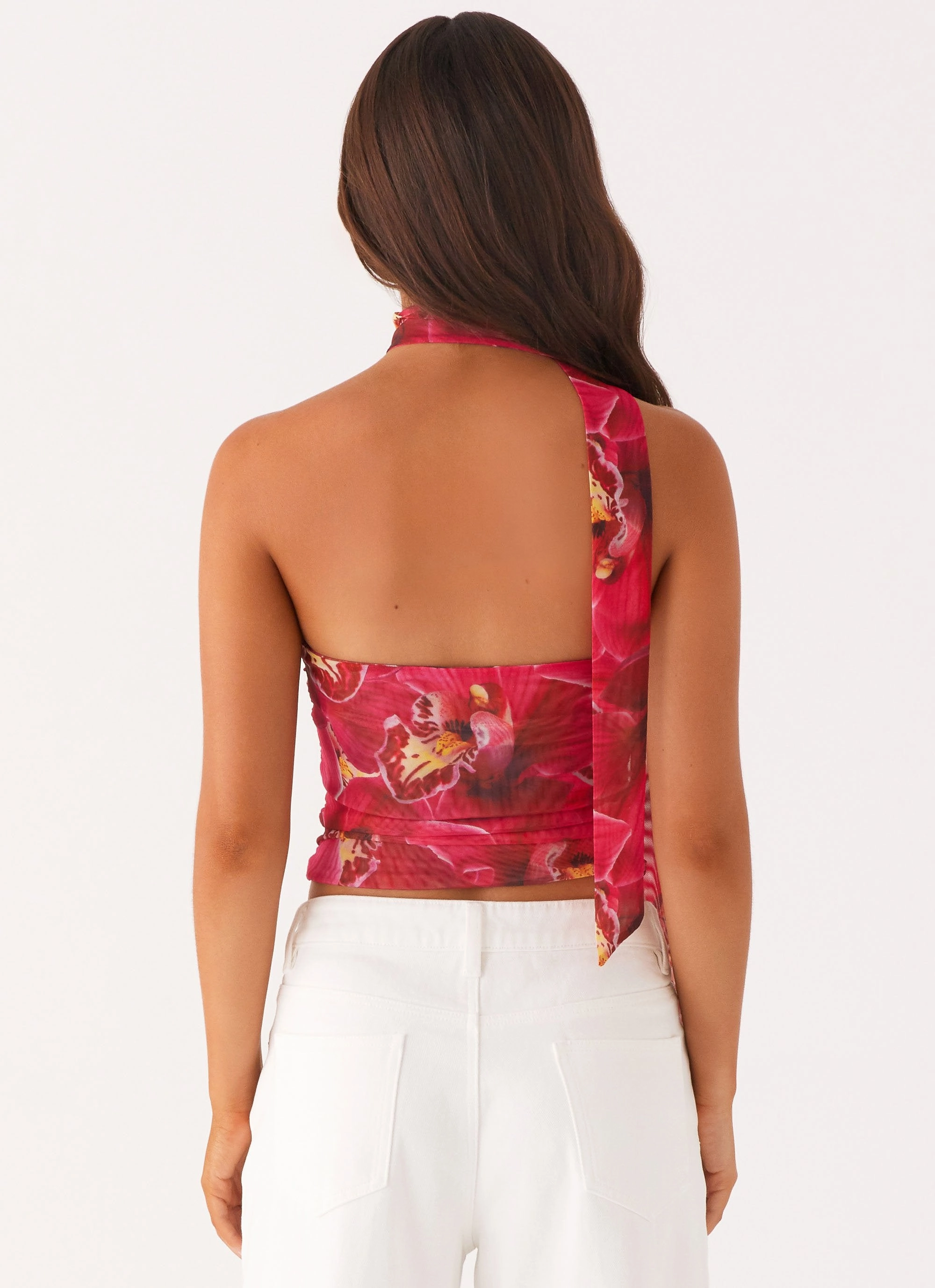 Fashion Blouse Hot Like Me Scarf Top - Orchid Pink