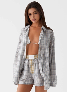Ergonomic Mobility Cut Eco Certified Textiles Harley Boxers - Grey Check