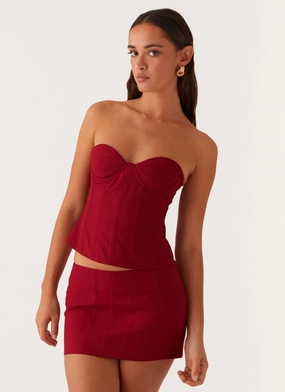 Neutral Shade Outdoor Flex Armelle Micro Mini Skirt - Maroon