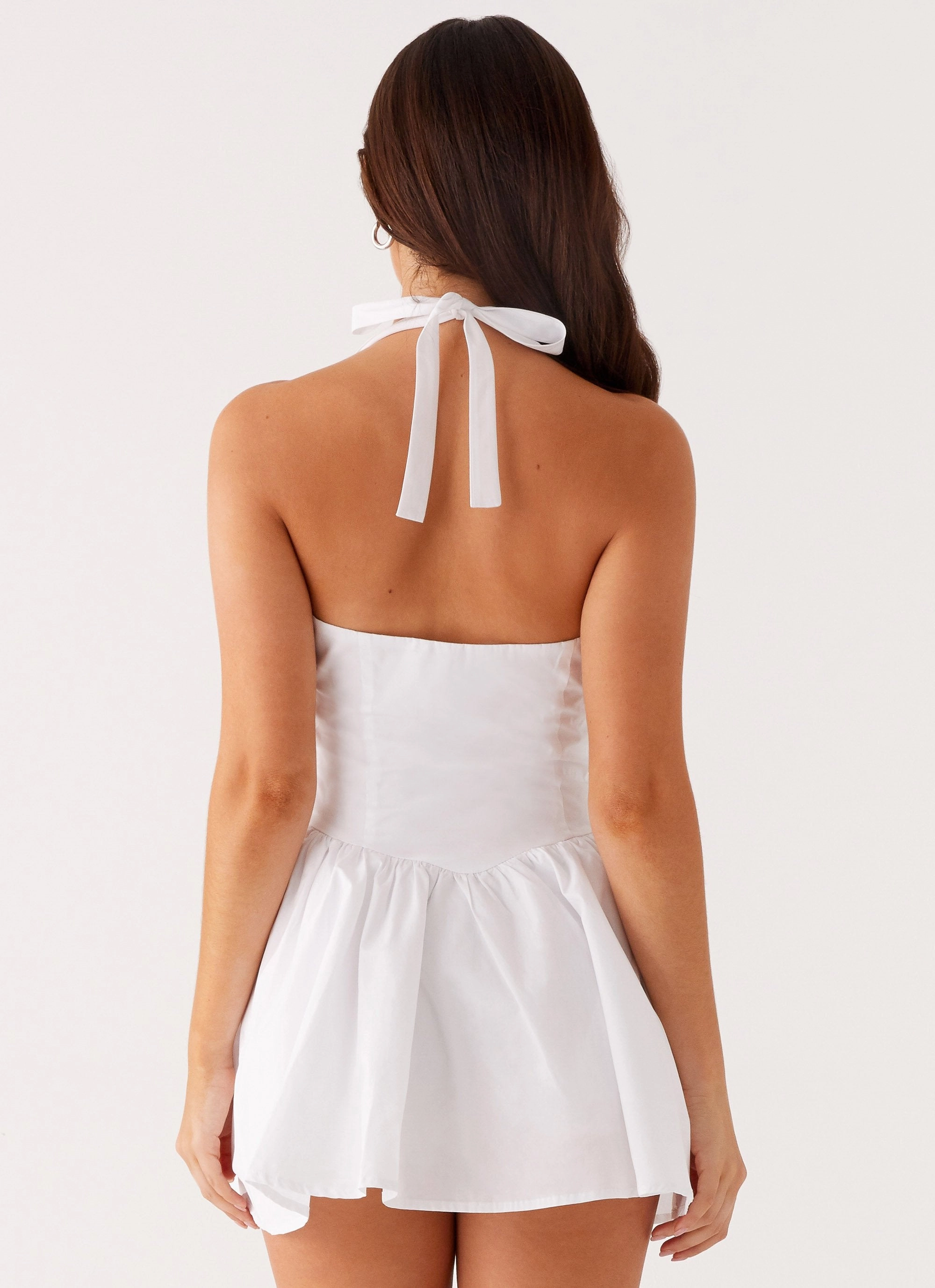 Anya Halterneck Mini Dress - Ivory Effortless Waist Design TaglessDesign