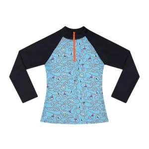 Aqua Blu Pre-Teens Long Sleeve Rash Vest AB2450BO - Bowline