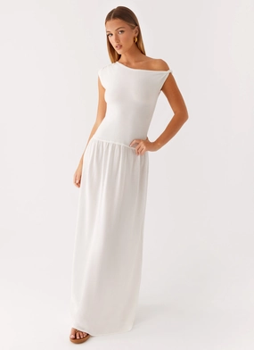 Ardella One Shoulder Maxi Dress - Ivory Statement Look