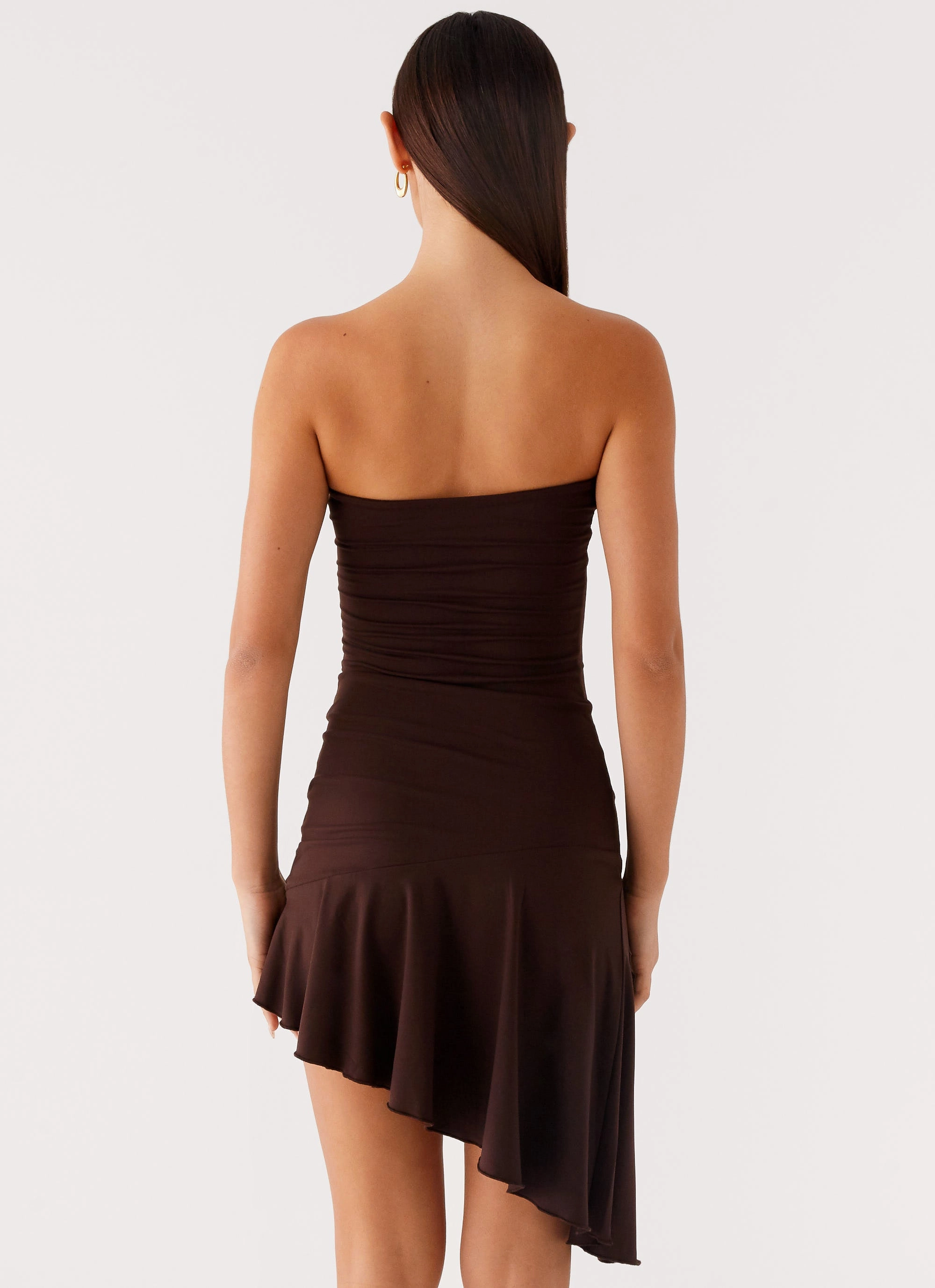 Sunset Scene Maternity-Fit Arianne Mini Dress - Chocolate