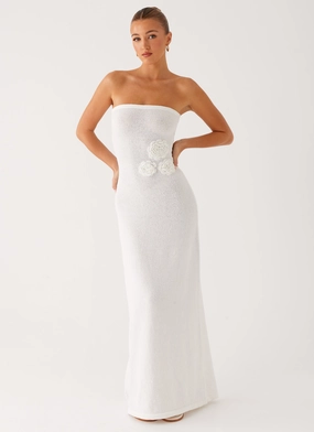 Silky Mood Reversible-Style Arli Strapless Maxi Dress - Ivory