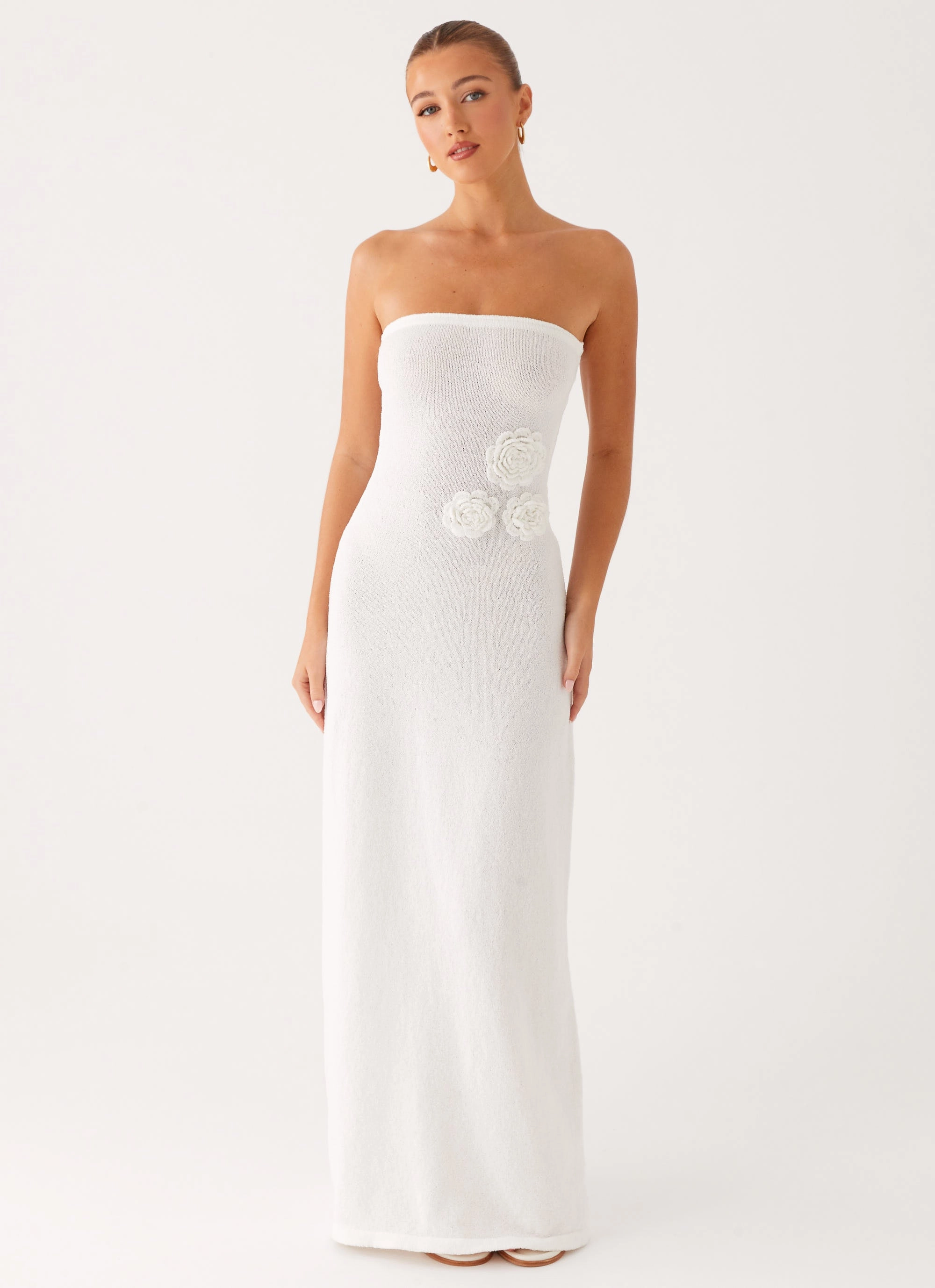 Arli Strapless Maxi Dress - Ivory Light Elegance