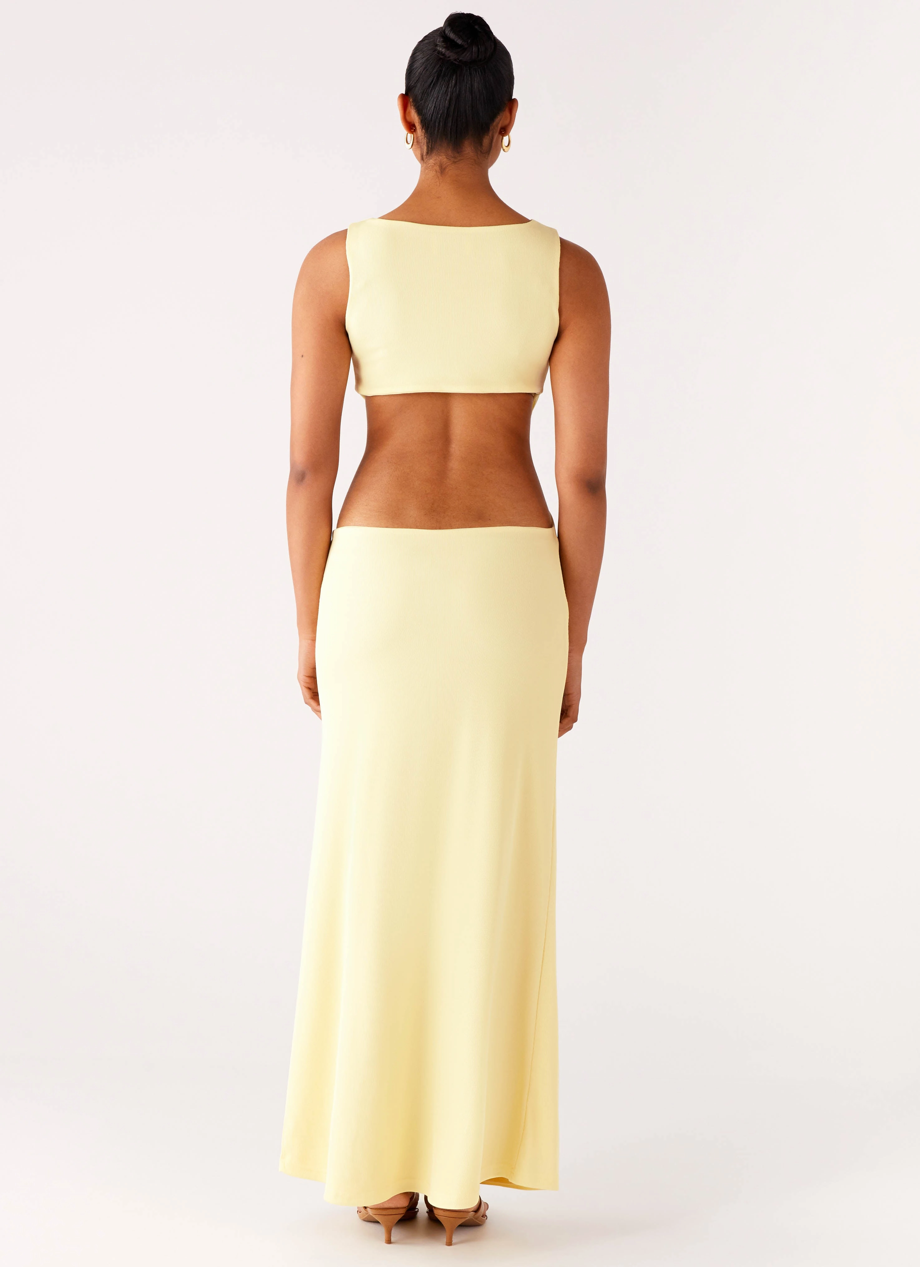 Aruba Hardware Maxi Dress - Yellow Texture Play Subtle Edge