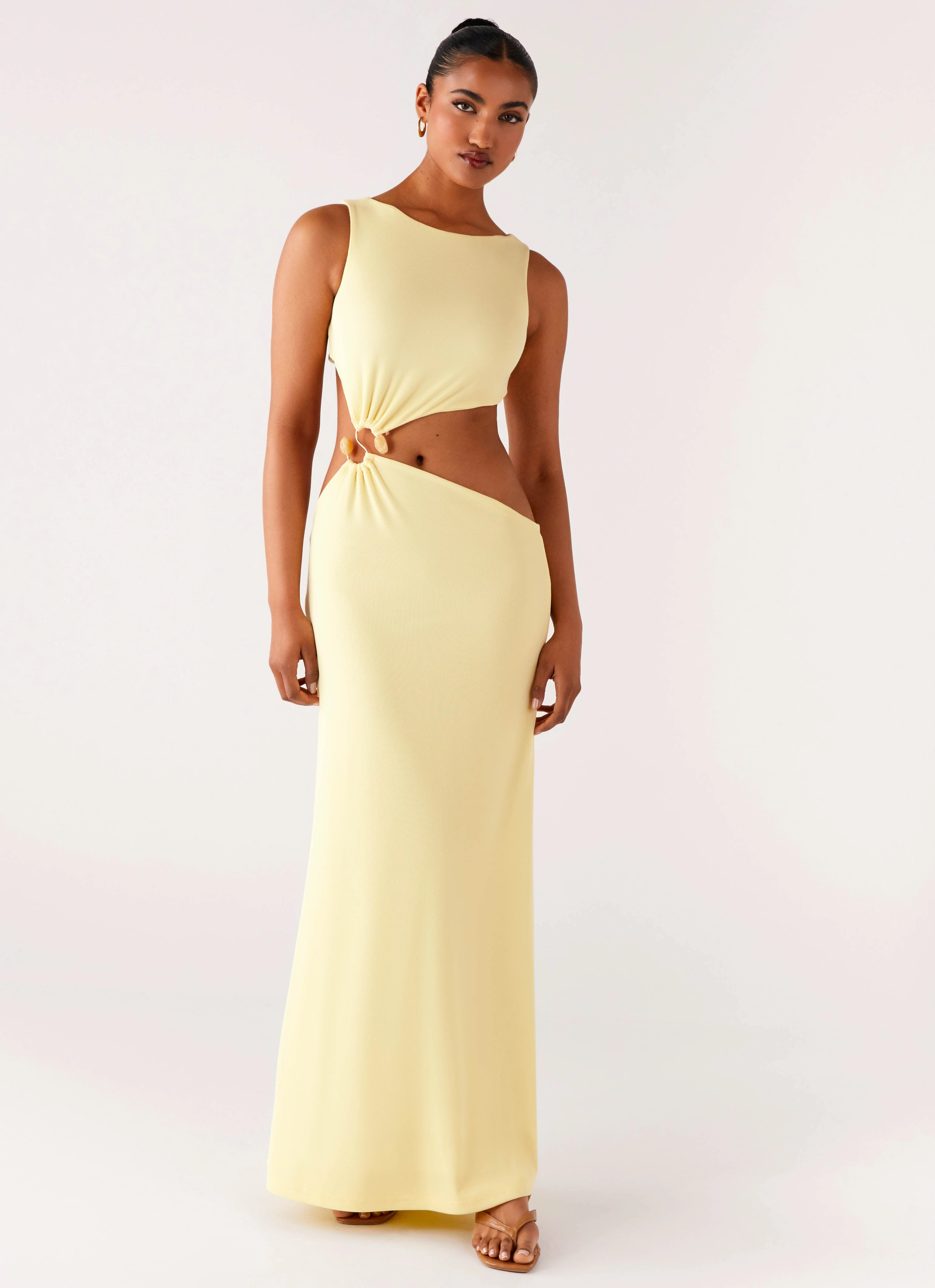 Aruba Hardware Maxi Dress - Yellow Comfy Layers soft elegance