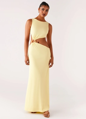 Aruba Hardware Maxi Dress - Yellow Comfy Layers soft elegance
